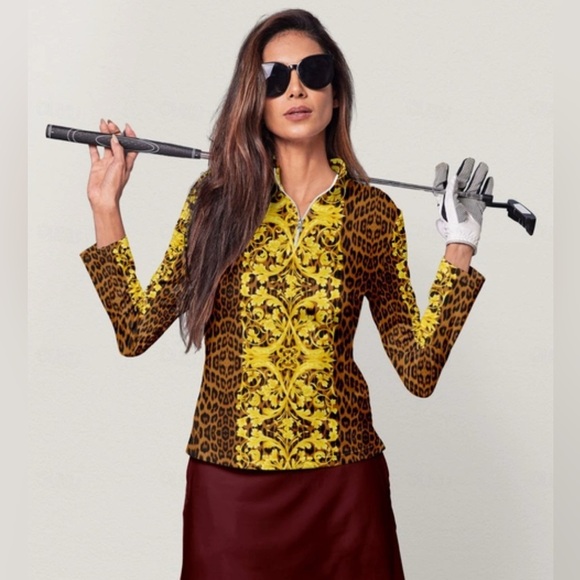 CeGolfs Golf Polo Shirt Yellow Long Sleeve Top Ladies Golf Attire Size XL NWT - Picture 12 of 12